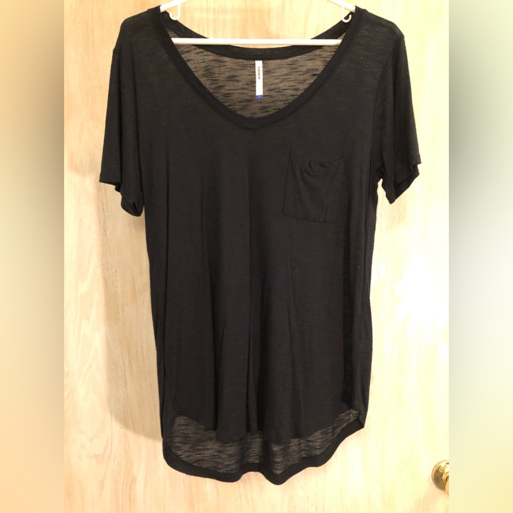 Black V-neck Sheer Top